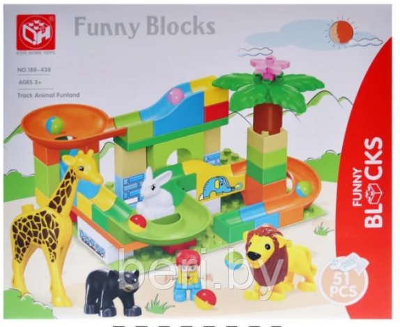 188-438 Конструктор Kids Home Toys блочный "Веселый зоопарк", 51 деталь, крупные детали, аналог Lego Duplo - фото 3 - id-p147136240