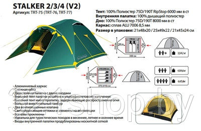 Палатка Tramp Stalker 3 (V2), TRT-76 - фото 1 - id-p147136980