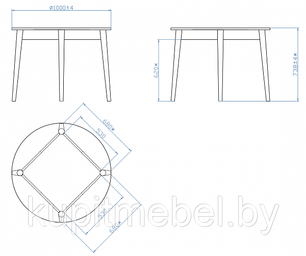 Стол обеденный, кухонный, для столовой «Зефир» - фото 3 - id-p147150175