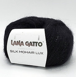 Пряжа Lana Gatto Silk Mohair Lux с люрексом цвет: 5000 чёрный