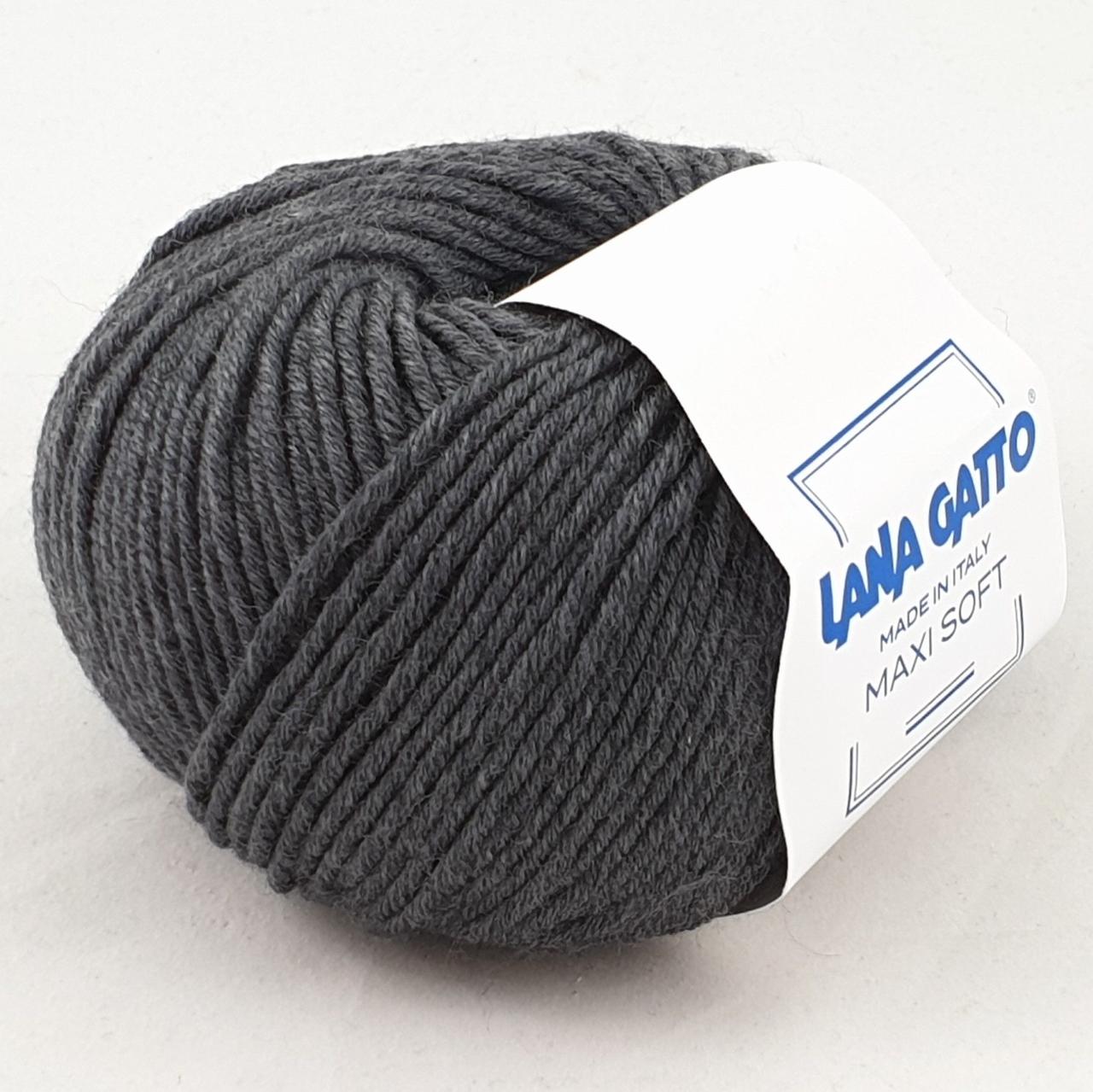 Пряжа Lana Gatto Maxi Soft цвет 20206 тёмно-серый меланж