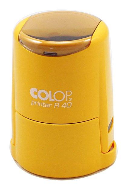 Автоматическая оснастка Colop R40 в боксе для клише печати &#248;40 мм, корпус цвета карри - фото 1 - id-p147184772