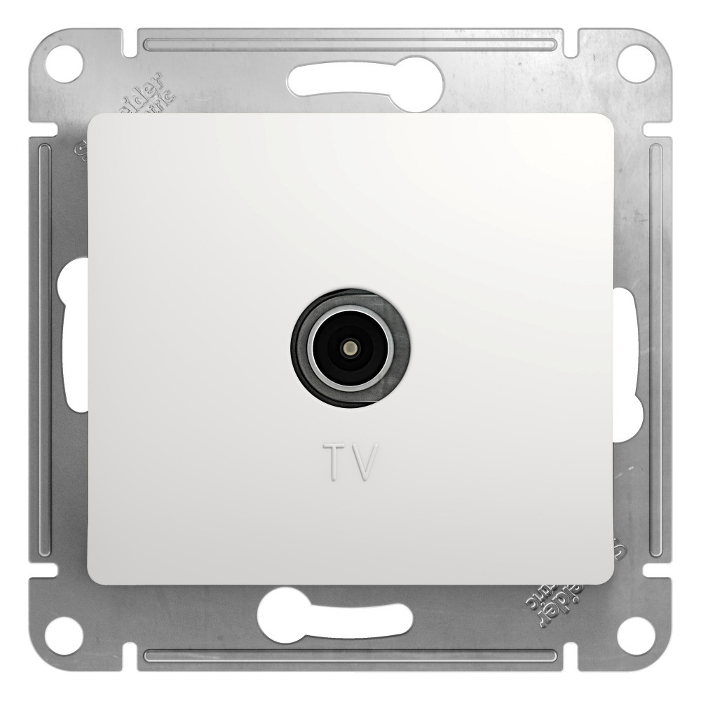 GLOSSA TV РОЗЕТКА проходная 4DB, механизм, БЕЛЫЙ