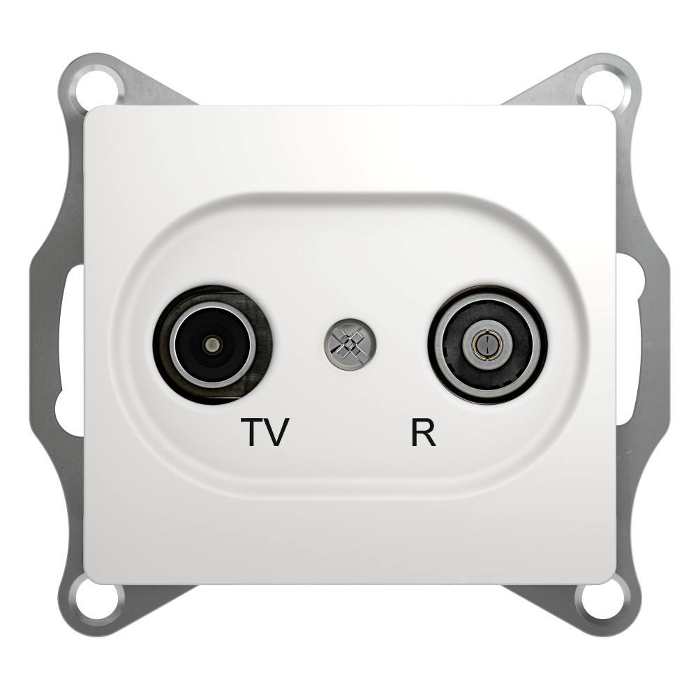 GLOSSA TV-R РОЗЕТКА проходная 4DB, механизм, БЕЛЫЙ
