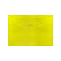 Папка-конверт с кнопкой, A4, 180мкм, Index, цвет желтый(работаем с юр лицами и ИП)
