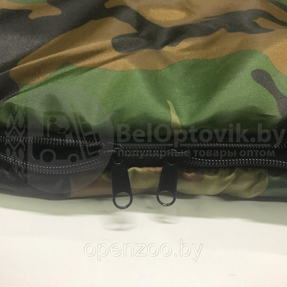 Спальный мешок с подголовником Stalker Military Style одеяло (22595, изософт, до -5С), РФ Хаки - фото 3 - id-p147195978