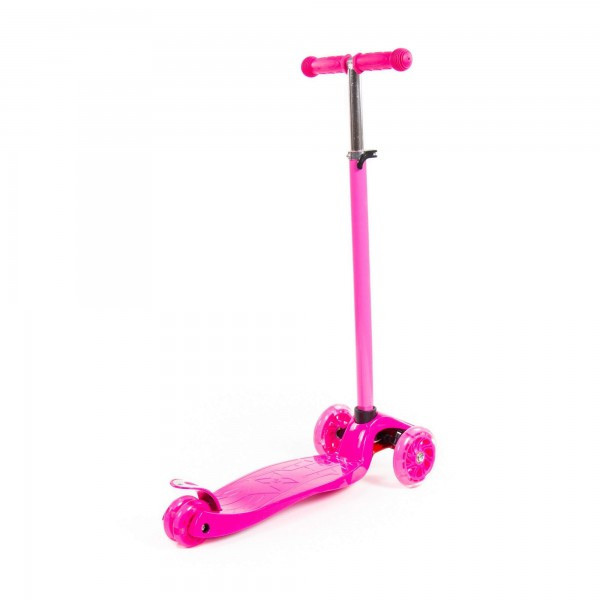 Самокат для детей Scooter Maxi, трехколесный самокат-кикборд с большими светящимися колесами (розовый). Арт. - фото 4 - id-p147198393