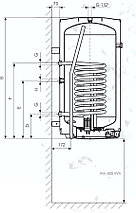 Накопительный комбинированный настенный водонагреватель Drazice OKC 125 /1m2, фото 3