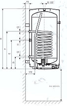 Накопительный комбинированный настенный водонагреватель Drazice OKC 160 /1m2, фото 3