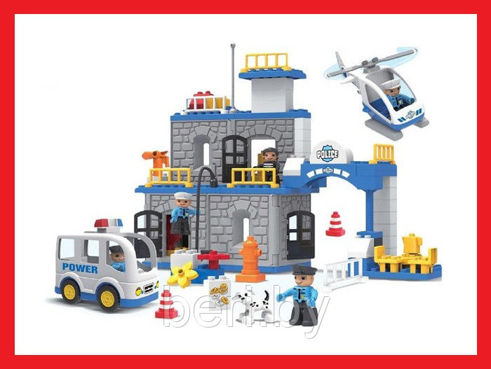 188-111 Конструктор Kids Home Toys "Полицейская станция", 90 деталей, крупные детали, аналог Lego Duplo - фото 1 - id-p147216671