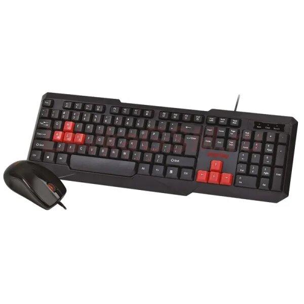 Проводной мультимедийный комплект клавиатура+мышь Smartbuy ONE черно-красный (SBC-230346-KR) /20