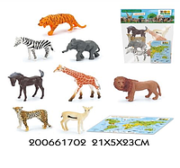Игровой набор "Животные" с картой обитания внутри (8 шт в наборе) (Zooграфия), арт.200661702