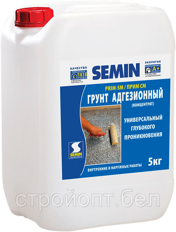 Универсальный глубокопроникающий адгезионный грунт-концентрат Semin Prim SM / Прим СМ, 30 кг