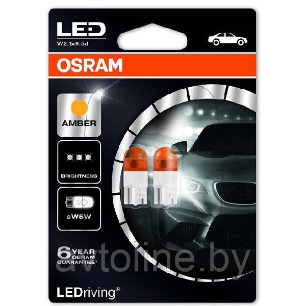 Лампа светодиодная WY5W OSRAM LEDriving SL оранжевая (комплект 2шт) 2827DYP-02B