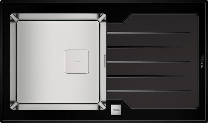 Кухонная мойка Teka Diamond RS15 1B 1D 86 BL (черное стекло, с клапаном-автоматом)