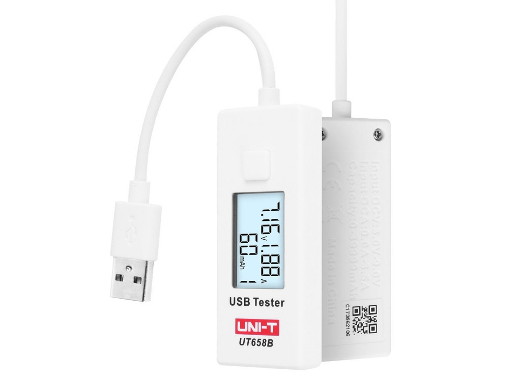 USB тестер UNI-T UT658B, 4-9V, 3A, измеритель ёмкости - фото 2 - id-p147334708
