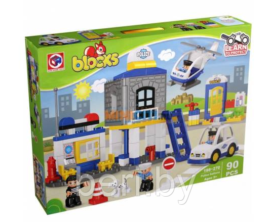 188-270 Конструктор Kids Home Toys "Полицейский участок", 90 деталей, блочный, крупные детали, для малышей, ан - фото 3 - id-p147335883