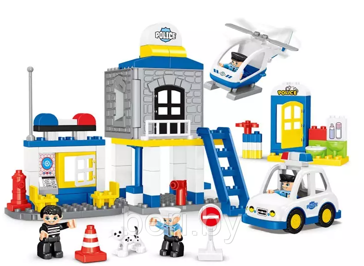 188-270 Конструктор Kids Home Toys "Полицейский участок", 90 деталей, блочный, крупные детали, для малышей, ан - фото 2 - id-p147335883