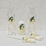 Набор свадебных свечей "Классика" для обряда "Семейный очаг" в кремовом цвете, фото 2