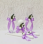 Набор свадебных свечей "Классика" для обряда "Семейный очаг" в сиреневом цвете, фото 2