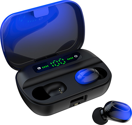 Беспроводные наушники Smartbuy i500 + Powerbank черно-синяя