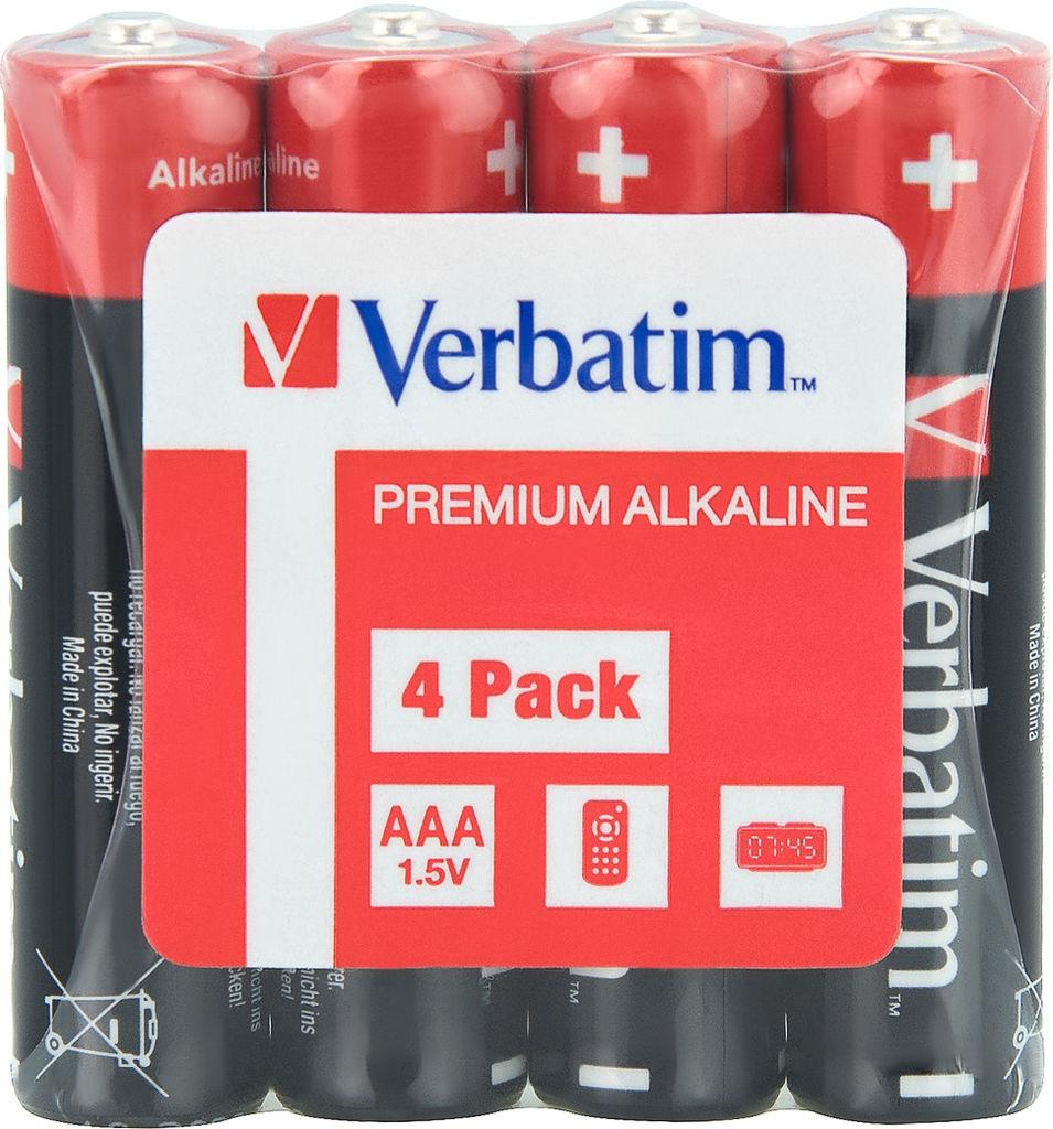Батарейки Verbatim, тип AAA/LR03, 4 штуки