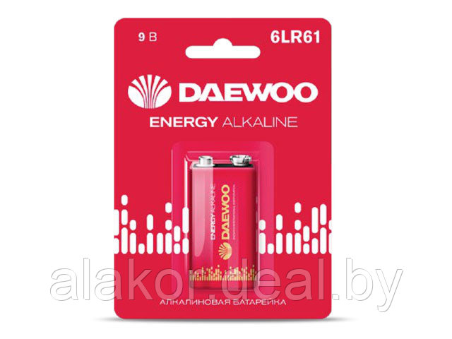 Батарейка DAEWOO ENERGY 6LR61 9V, alkaline 1шт