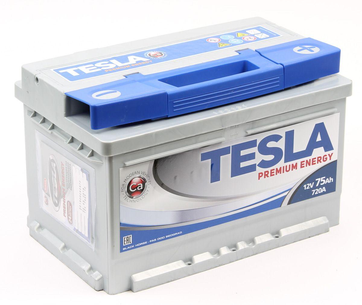 Tesla Premium Energy 75 R low 75Ач 720А - автомобильный аккумулятор