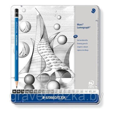 Карандаши графитные STAEDTLER Mars Lumograf 100-G20 - фото 1 - id-p147443439