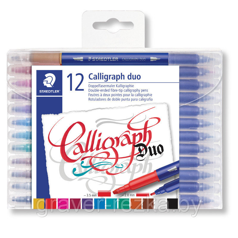 Фломастеры STAEDTLER Calligraph duo 3005TB-12 - фото 1 - id-p147443470