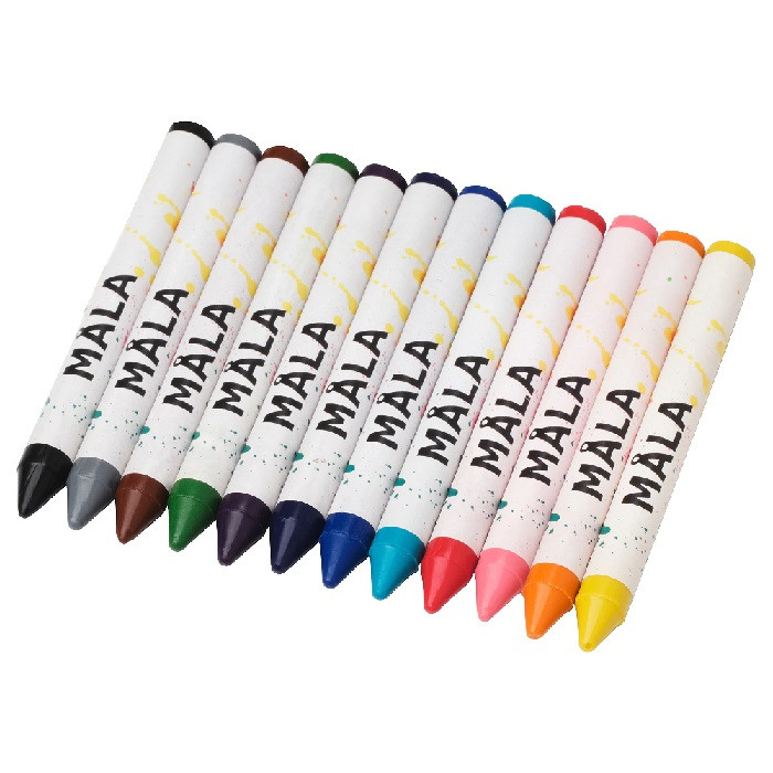 МОЛА Восковые карандаши, 12 шт. разные цвета - фото 1 - id-p147446717