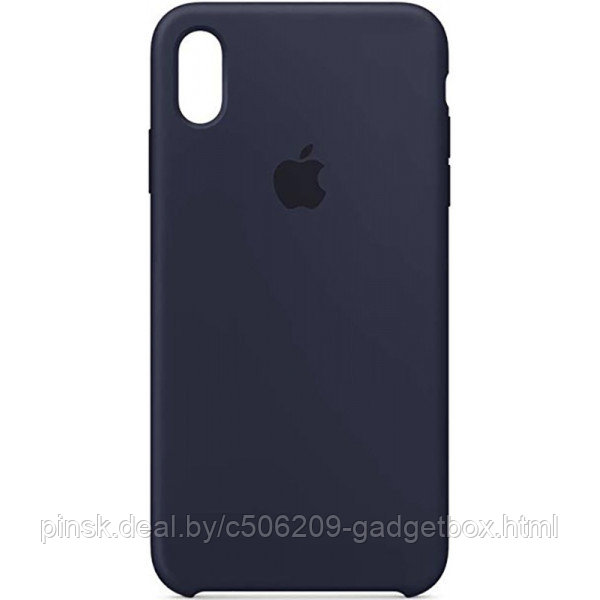 Чехол Silicone Case для Apple iPhone X Max / iPhone XS Max, #8 Dark blue (Темно-синий) - фото 1 - id-p130058123