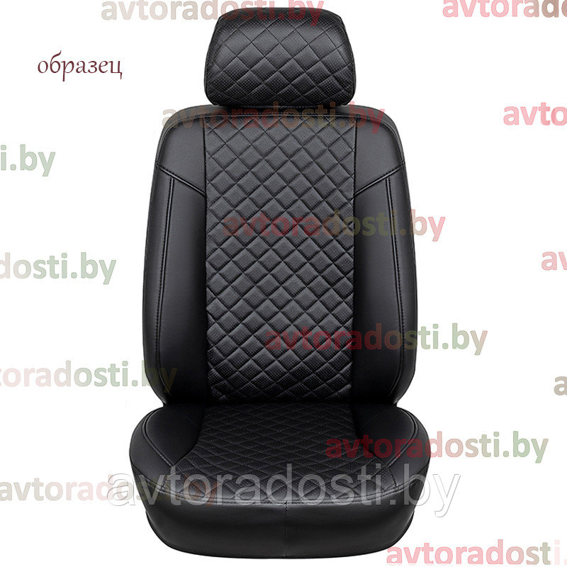 Чехлы на сиденья для Peugeot 308 SW (2013-) / Пежо (экокожа, черный + вставка РОМБ) - фото 5 - id-p147464543