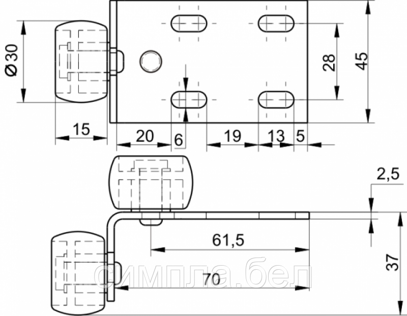 Колесная опора 446 - фото 2 - id-p147466552