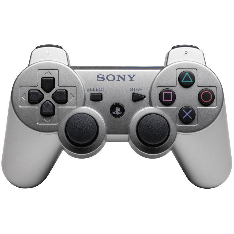 Беспроводной геймпад для PS3 Dual Shock Controller Silver Wireless, Bluetooth, 15 кнопок, 2 стика (копия)