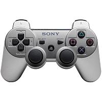 Беспроводной геймпад для PS3 Dual Shock Controller Silver Wireless, Bluetooth, 15 кнопок, 2 стика (копия)