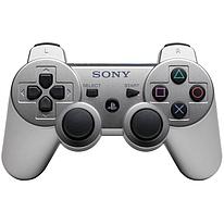 Беспроводной геймпад для PS3 Dual Shock Controller Silver Wireless, Bluetooth, 15 кнопок, 2 стика (копия)