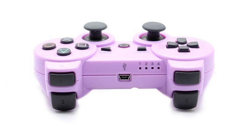 Беспроводной геймпад для PS3 Dual Shock Controller Purple Wireless, Bluetooth, 15 кнопок, 2 стика (копия) - фото 2 - id-p147476693