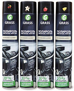 089 Полироль-очиститель пластика Grass «Dashboard Cleaner» Глянцевый блеск. Аэрозоль (750 мл) - фото 1 - id-p12376333