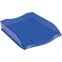 Лоток для бумаг горизонтальный OfficeSpace "Colorful", тонированный синий HT_33849(работаем с юр лицами и ИП)