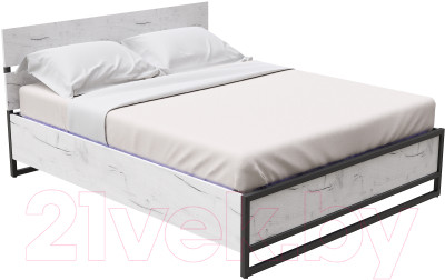 Двуспальная кровать Millwood Лофт КМ-4.8 Л 207x188x95