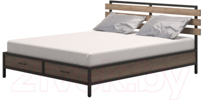 Двуспальная кровать Millwood Neo Loft КМ-1.8 Л 207x202x94