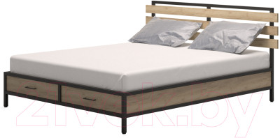 Двуспальная кровать Millwood Neo Loft КМ-1.8 Л 207x202x94