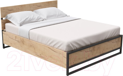 Двуспальная кровать Millwood Лофт КМ-4.8 Л 207x188x95
