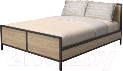 Двуспальная кровать Millwood Neo Loft КМ-2.8 Л 207x186.5x94