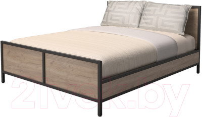 Двуспальная кровать Millwood Neo Loft КМ-2.8 Л 207x186.5x94