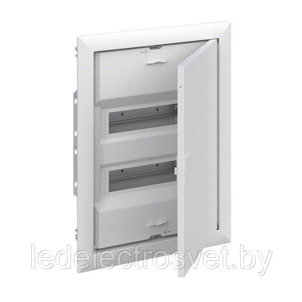 Щиток встраив. ABB UK624E3, 24M, белая мет. дверь, 63A, IP30, +PE+N-клеммы, ниша 453x340x88mm