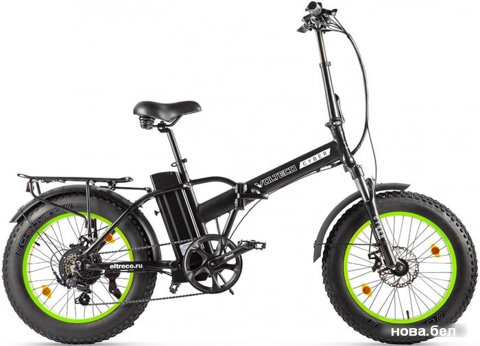 Электровелосипед Volteco Cyber 2020 (черный/салатовый)