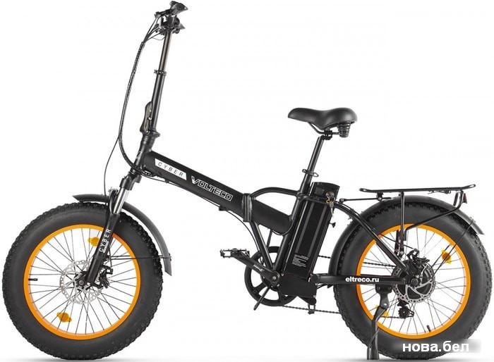 Электровелосипед Volteco Cyber 2020 (черный/салатовый) - фото 4 - id-p147553888