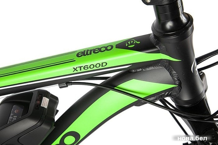 Электровелосипед Eltreco XT 600 D 2021 (черный/зеленый) - фото 5 - id-p147553962